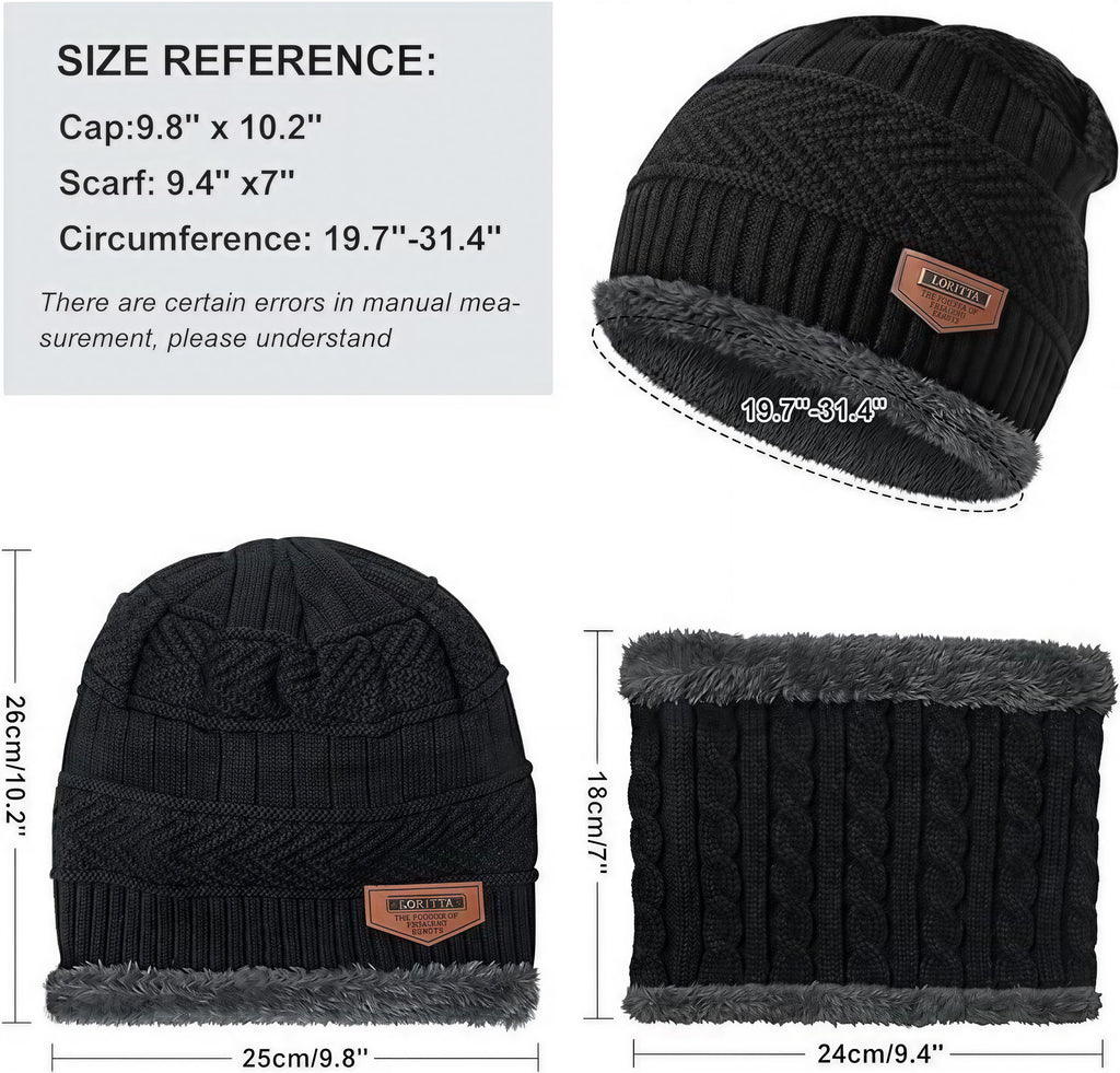 🧣 Premium Winter Warmth Set – Knitted Beanie, Fleece Neck Warmer & Thermal Gloves | Ultimate Cold Protection