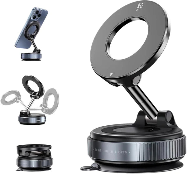 Vacuum Magnetic Suction Cup Phone Mount with 360 Degree Rotation