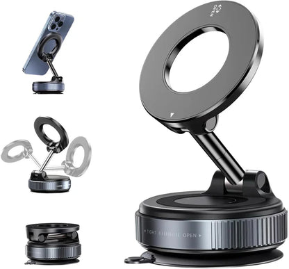 Vacuum Magnetic Suction Cup Phone Mount with 360 Degree Rotation