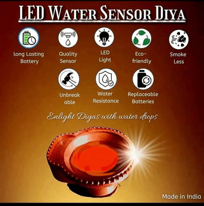 LED Light Water Sensor Diyas Pack Of 24