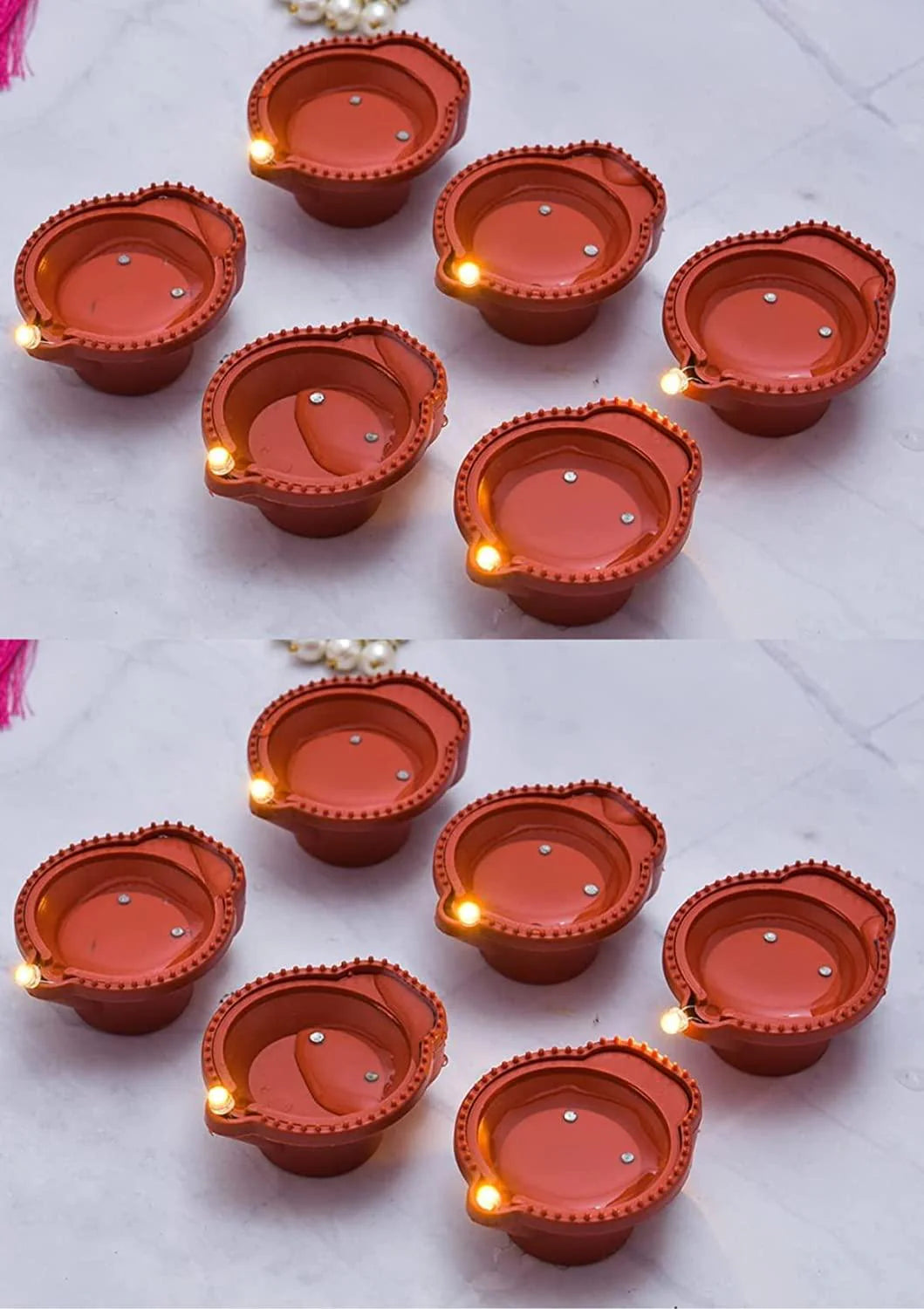 LED Light Water Sensor Diyas Pack Of 24