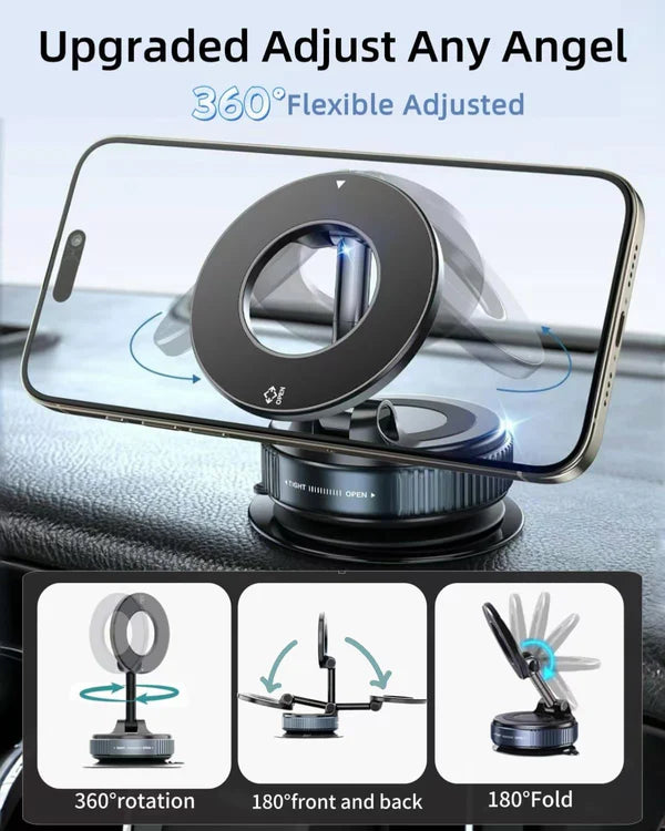 Vacuum Magnetic Suction Cup Phone Mount with 360 Degree Rotation