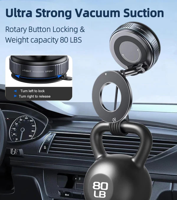 Vacuum Magnetic Suction Cup Phone Mount with 360 Degree Rotation