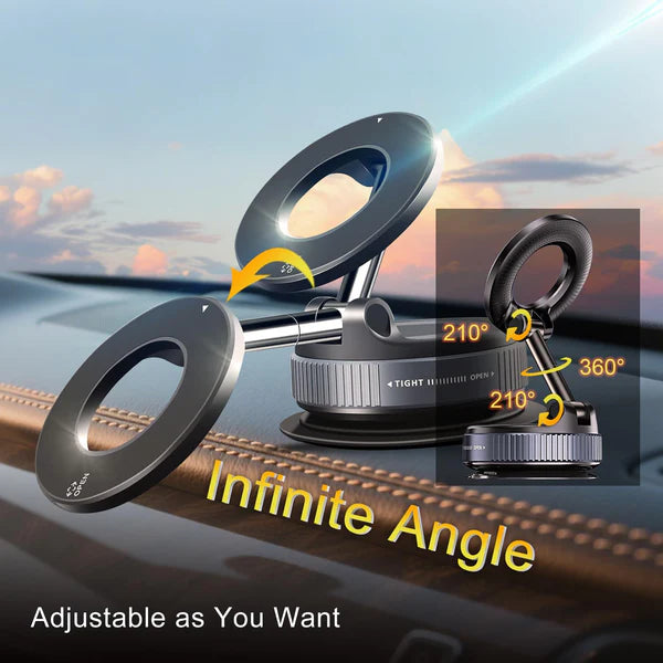 Vacuum Magnetic Suction Cup Phone Mount with 360 Degree Rotation
