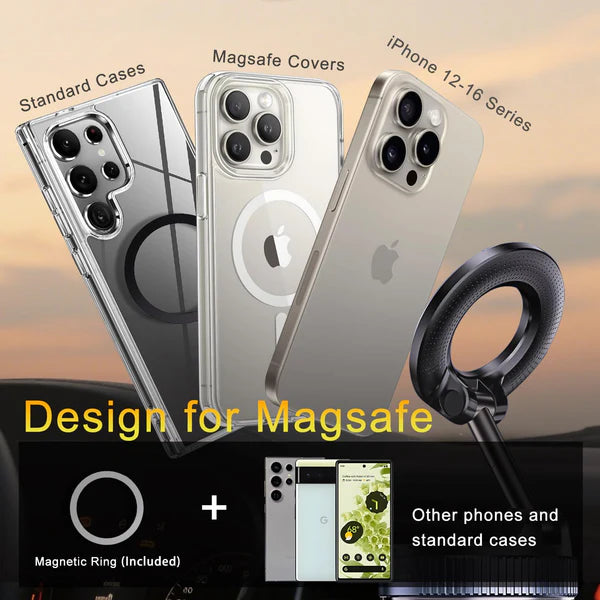 Vacuum Magnetic Suction Cup Phone Mount with 360 Degree Rotation